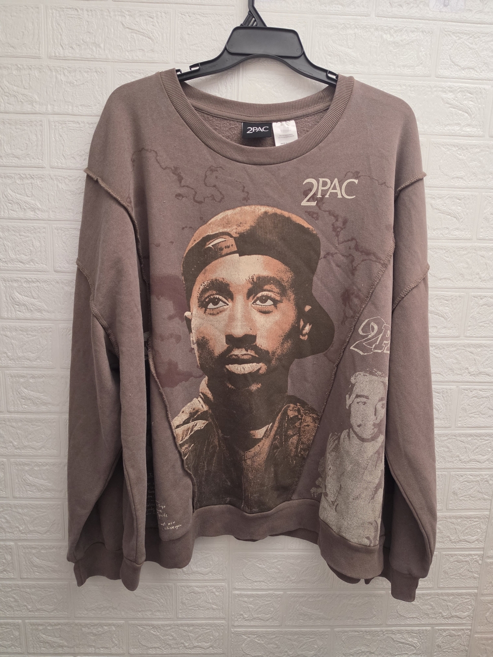 Tupac 2Pac Big Men's Crewneck Sweatshirt with Long Sleeves